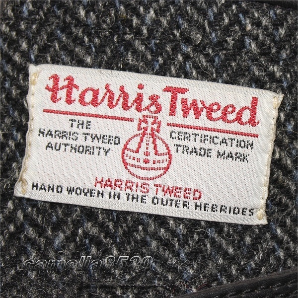 VIBERG ヴァイバーグ Harris Tweed Scout Boot ブラック / グレー スエード x ウッドツイード 8 サイズ 約26.5cm 中古 美品_画像2
