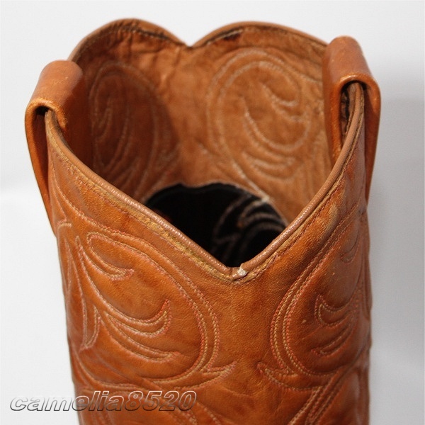 Texas Boot Co ウエスタンブーツ 茶色 ブラウン レザー 本革 8.5 D サイズ 約26～26.5cm テキサス アメリカ製 中古 美品_画像2