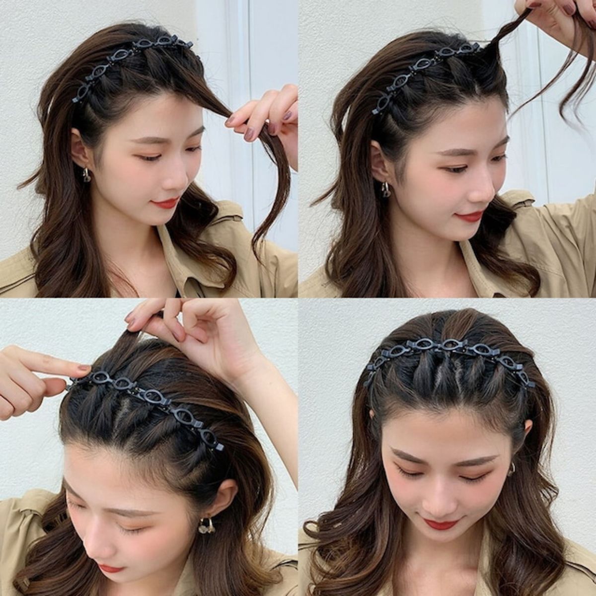 おしゃれ 編み込み カチューシャ ヘアアクセ 簡単ヘアアレンジ インポート 大人 ヘアアクセサリー