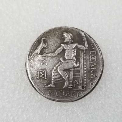 1円スタート アンティークコイン 古代コイン BC328~323 アレキサンダー大王レプリカ 409_画像3
