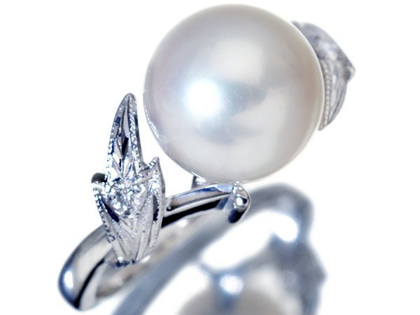 1円～【ジュエリー極】MIKIMOTO 美しい艶と照り アコヤ真珠8.9ｍｍ珠＆ダイヤモンド 高級Pt900リング t3765JitkSHNF【送料無料】_画像2