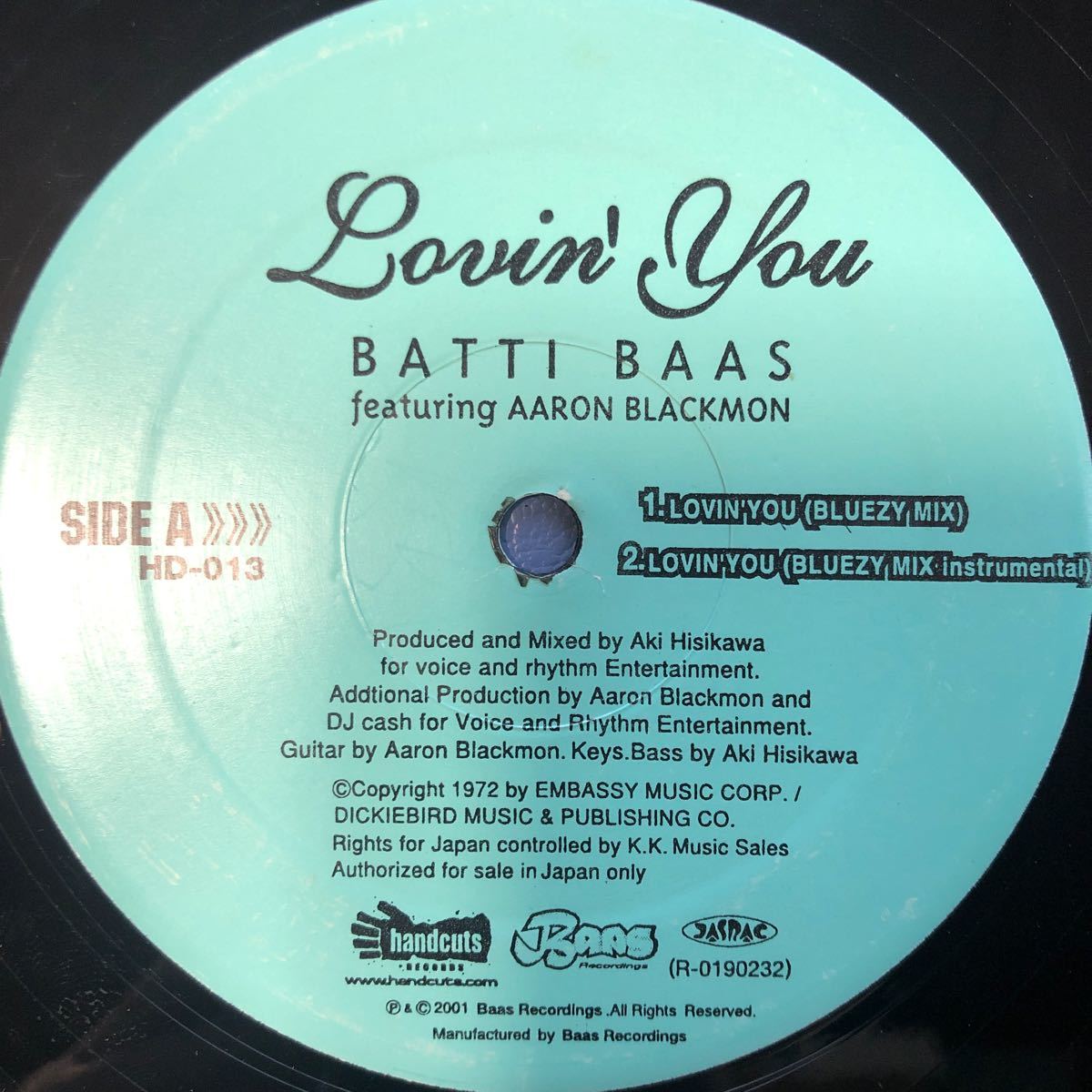 Z 12インチ Batti Bass feat Aaron Blackmon Lovi’n You LP レコード 5点以上落札で送料無料_画像3