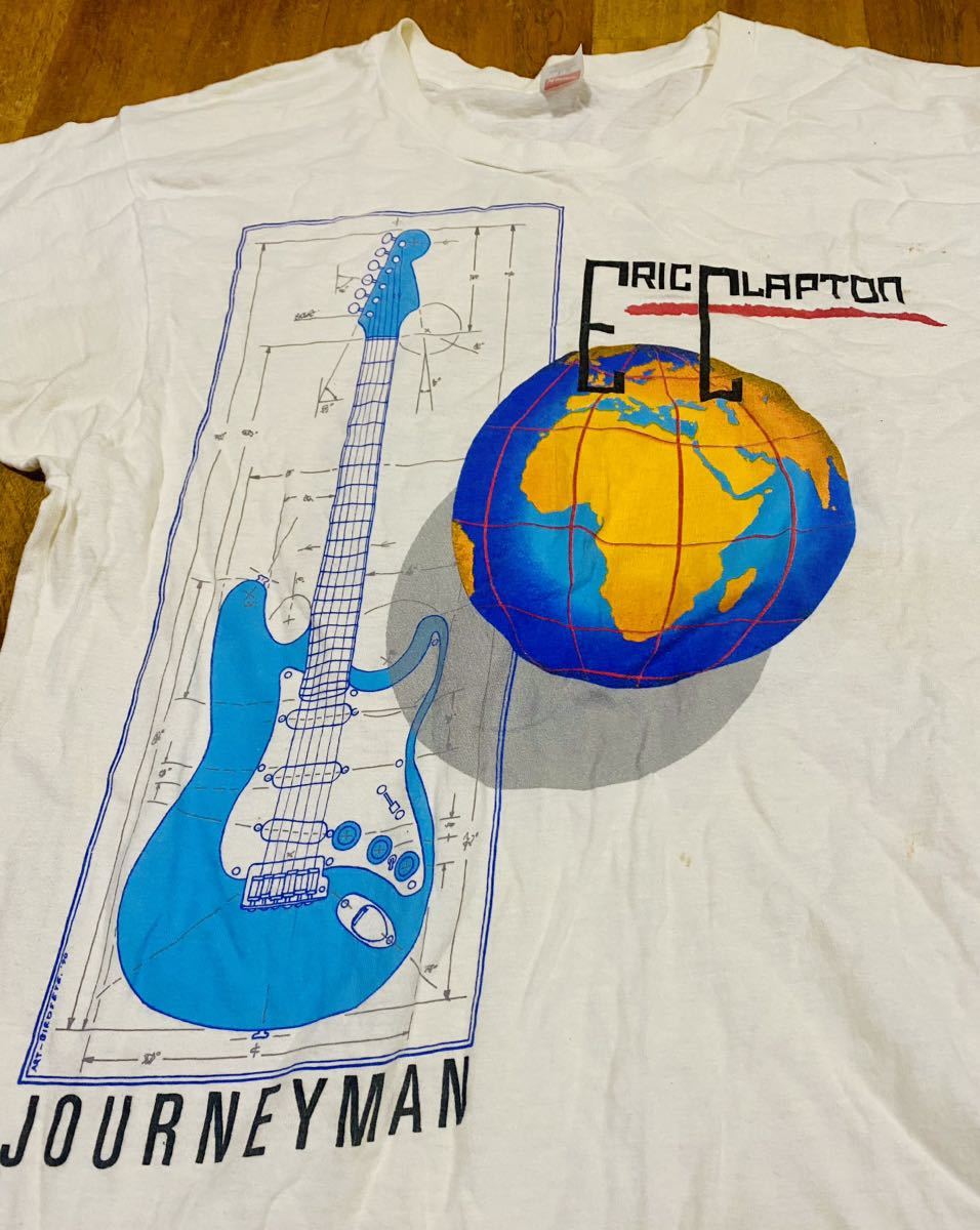 90s エリック・クラプトン ワールドツアーTシャツ ビンテージ Eric Clapton 1990年 平成2年 ジャーニーマンジャパンツアー オフィシャル_画像2