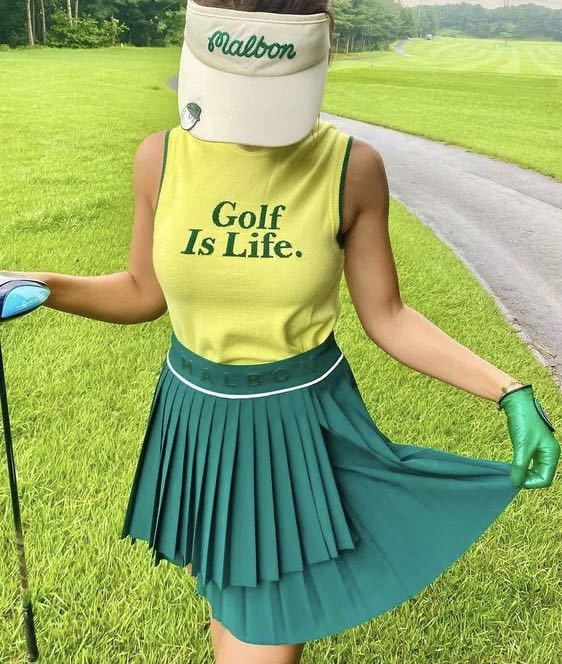 マルボンゴルフスカートプリーツスカートMサイズグリーンの画像5