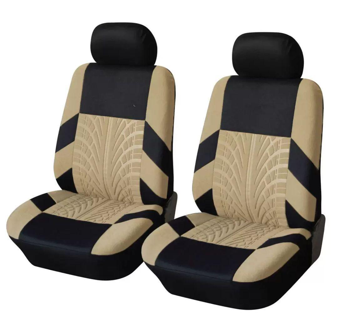 新品 未使用 車 カー用品 フロントシートカバー 2個セット ベージュ 座席 座席シート 車内 _画像2