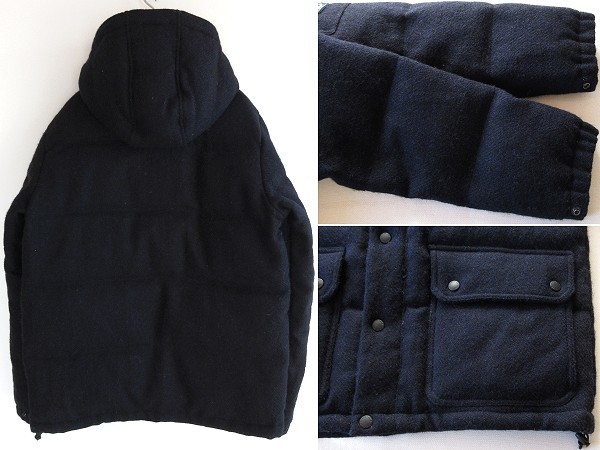  原文:定価50760円 FREAK'S STORE×FIDELITY×HARRIS TWEED フリークスストア別注 ハリスツイード ダブルジップ 2WAY ダウンジャケット M 紺