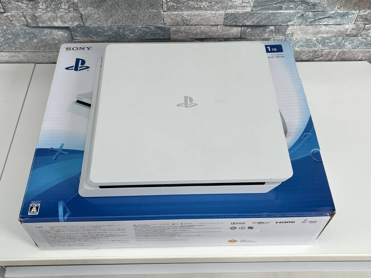 [PS4]PlayStation4 本体 SSD換装済みSAMSUNG 1TB 860 QVO グレイシャー・ホワイト CUH-2000B プレステ4 初期化済み コントローラー難あり_画像1