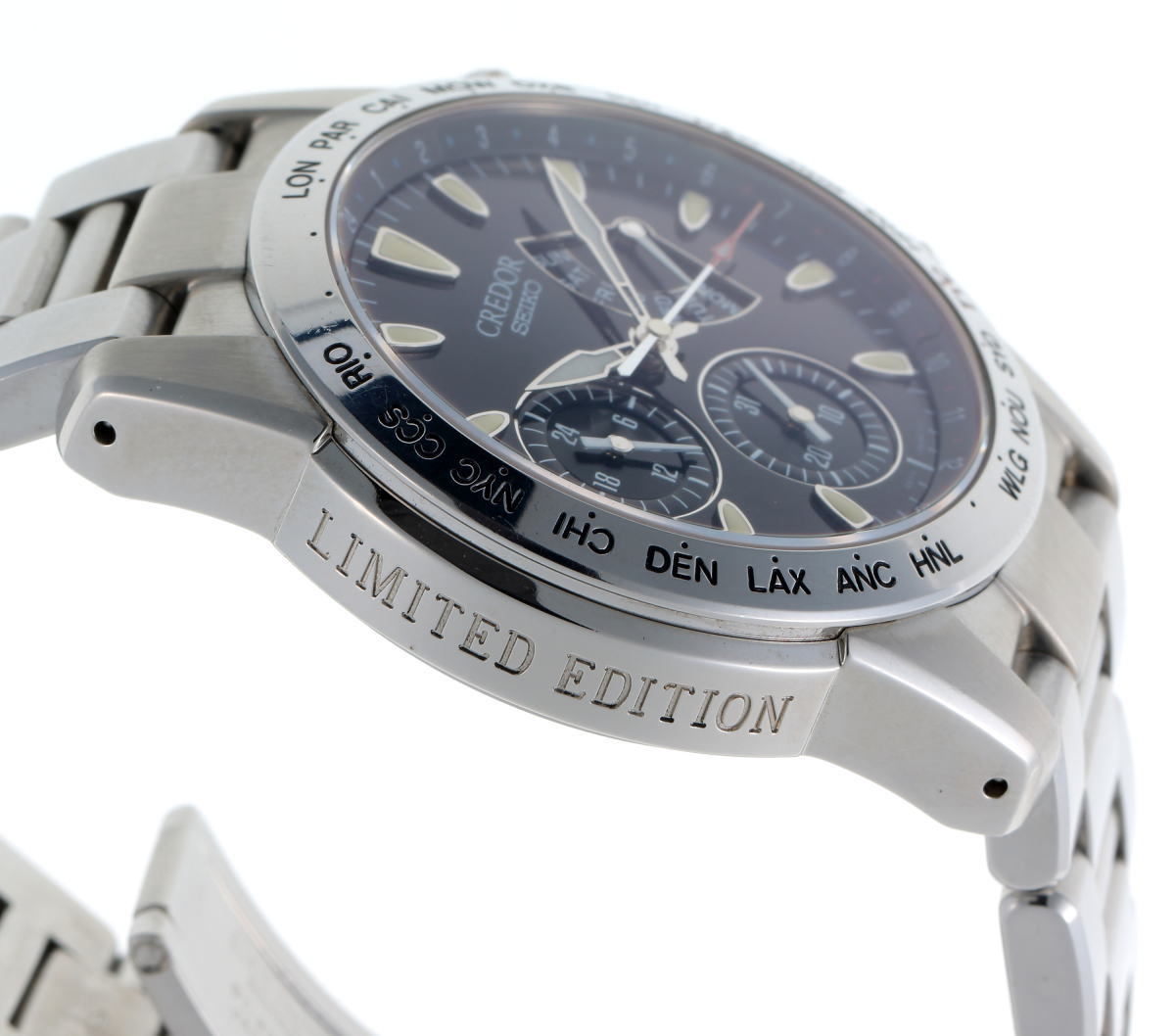 SEIKO セイコー クレドール フェニックス ワールドタイム オートマチック 熊川哲也モデル GCBG987 / 4S77-0A40 SS メンズ 時計 2310184_画像6