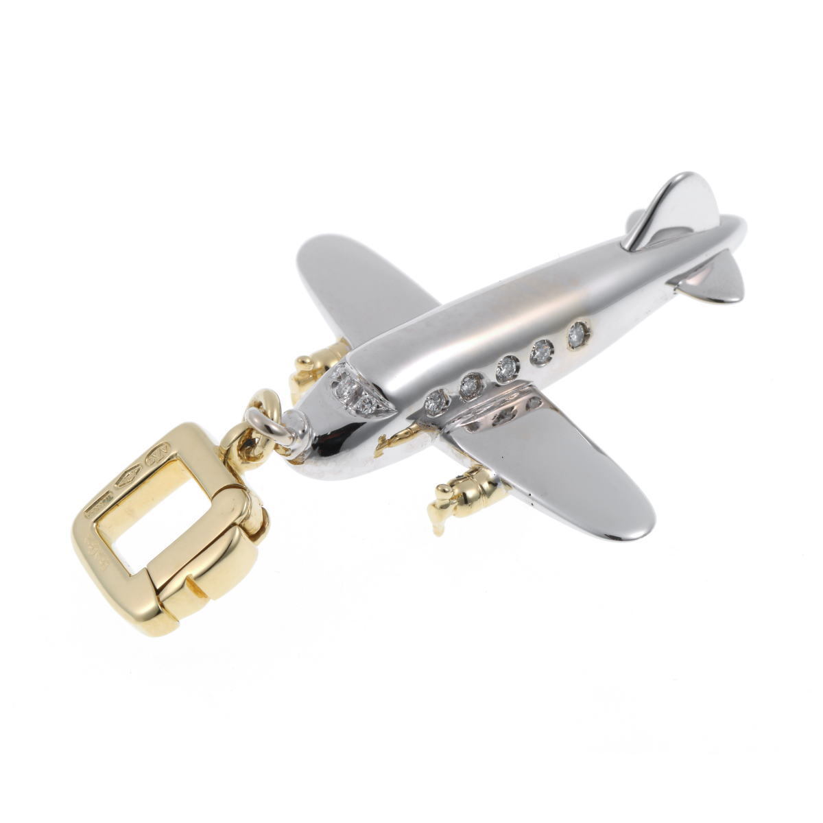 Louis Vuitton Louis Vuitton airplane plain motif pendant charm - white gold 750WG/YG 2310225