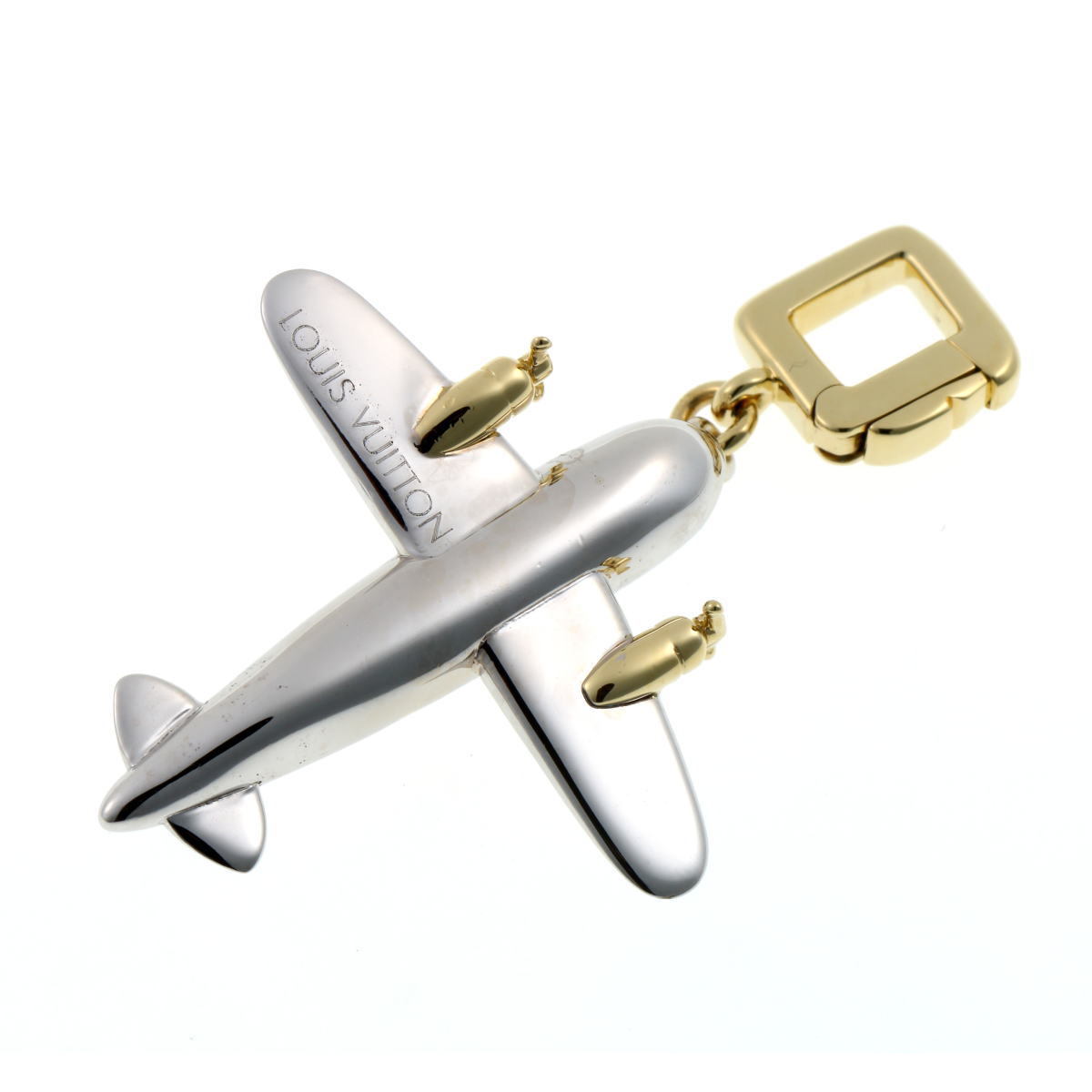 Louis Vuitton Louis Vuitton airplane plain motif pendant charm - white gold 750WG/YG 2310225