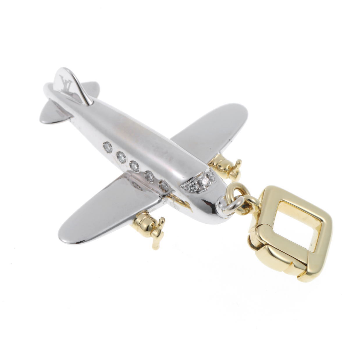 Louis Vuitton Louis Vuitton airplane plain motif pendant charm - white gold 750WG/YG 2310225