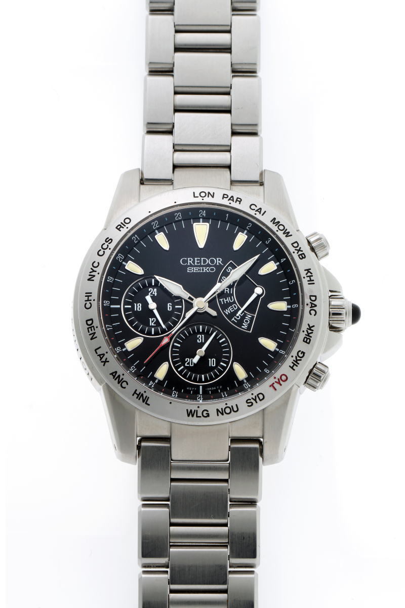 SEIKO セイコー クレドール フェニックス ワールドタイム オートマチック 熊川哲也モデル GCBG987 / 4S77-0A40 SS メンズ 時計 2310184_画像2