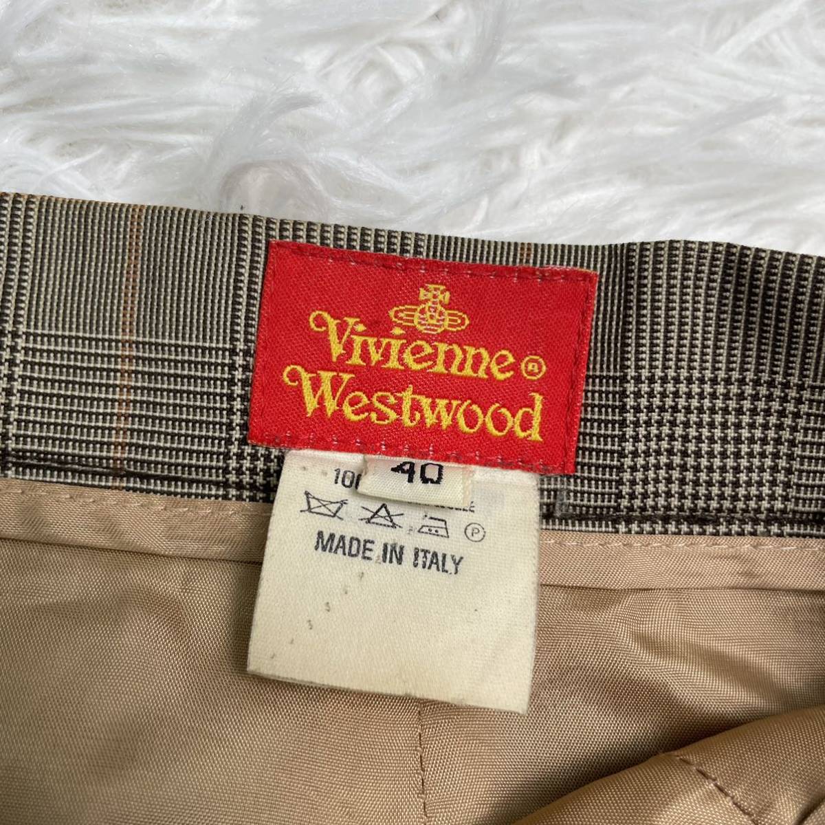 【美品】Vivienne Westwood ヴィヴィアン 金ボタン チェック スカート ヴィンテージ 90s 00s 40 希少_画像7