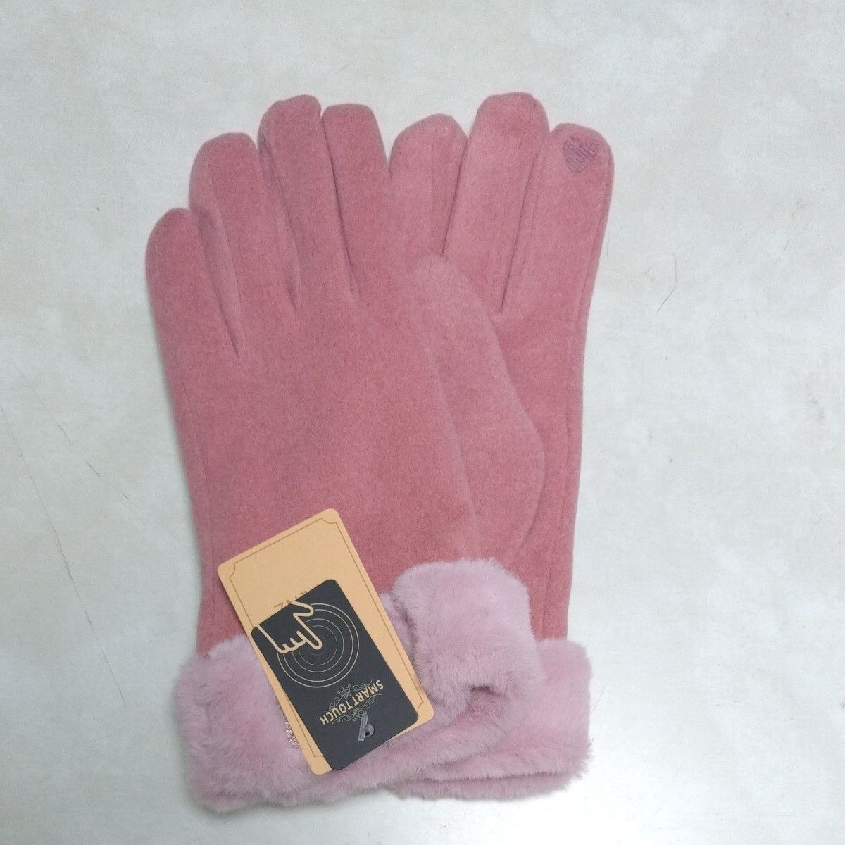 【大特価セール】ピンク 雪の結晶 スマホ対応 手袋 あったか ふわふわ_画像2