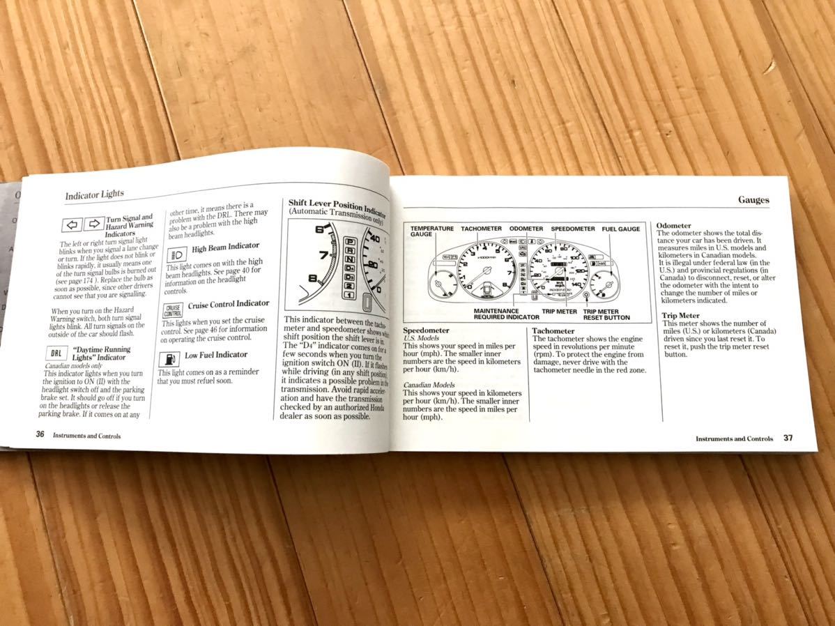 希少 USホンダ 1995年 CDアコードオーナーズマニュアル usdm 北米仕様 取扱説明書 CEアコードワゴン クーペ スポコン 当時物_画像4