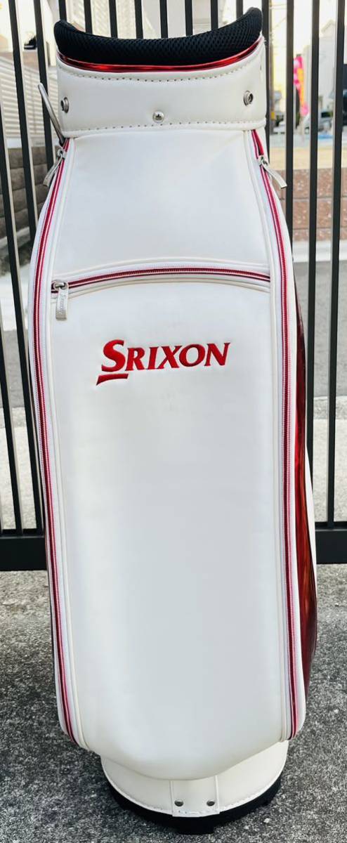 未使用品☆SRIXON☆スリクソン☆キャディバッグ☆GGC-S035G☆9型☆ホワイトレッド☆合成皮革☆_画像2