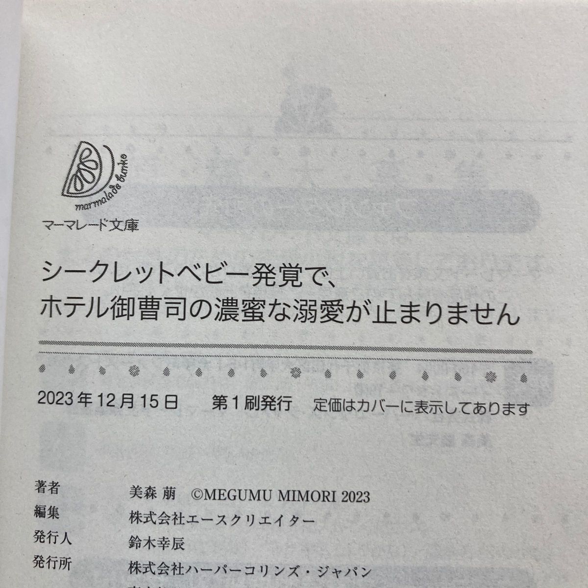 『即購入不可』2023年11・12月発行マーマレード文庫4冊セット