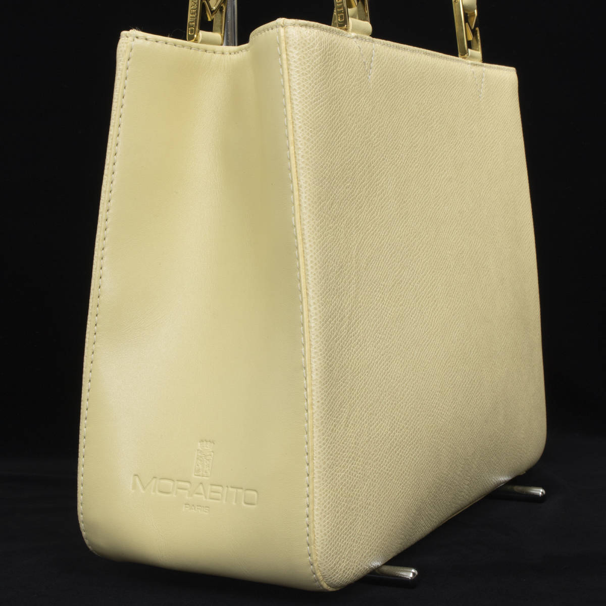 【全額返金保証・送料無料・極美品】モラビトのハンドバッグ 正規品 本革 ヴィンテージ 女性 カーフレザー 綺麗 シンプル 鞄 バックの画像5