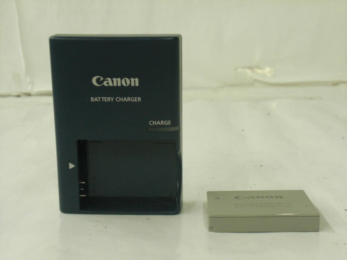 カ/Canon/キャノン/CB-2LX/BATTERY CHARGER/バッテリーチャージャ/NB-5L/BATTERY PACK/バッテリーパック/通電確認/汚れ有★カ-2430★_画像1