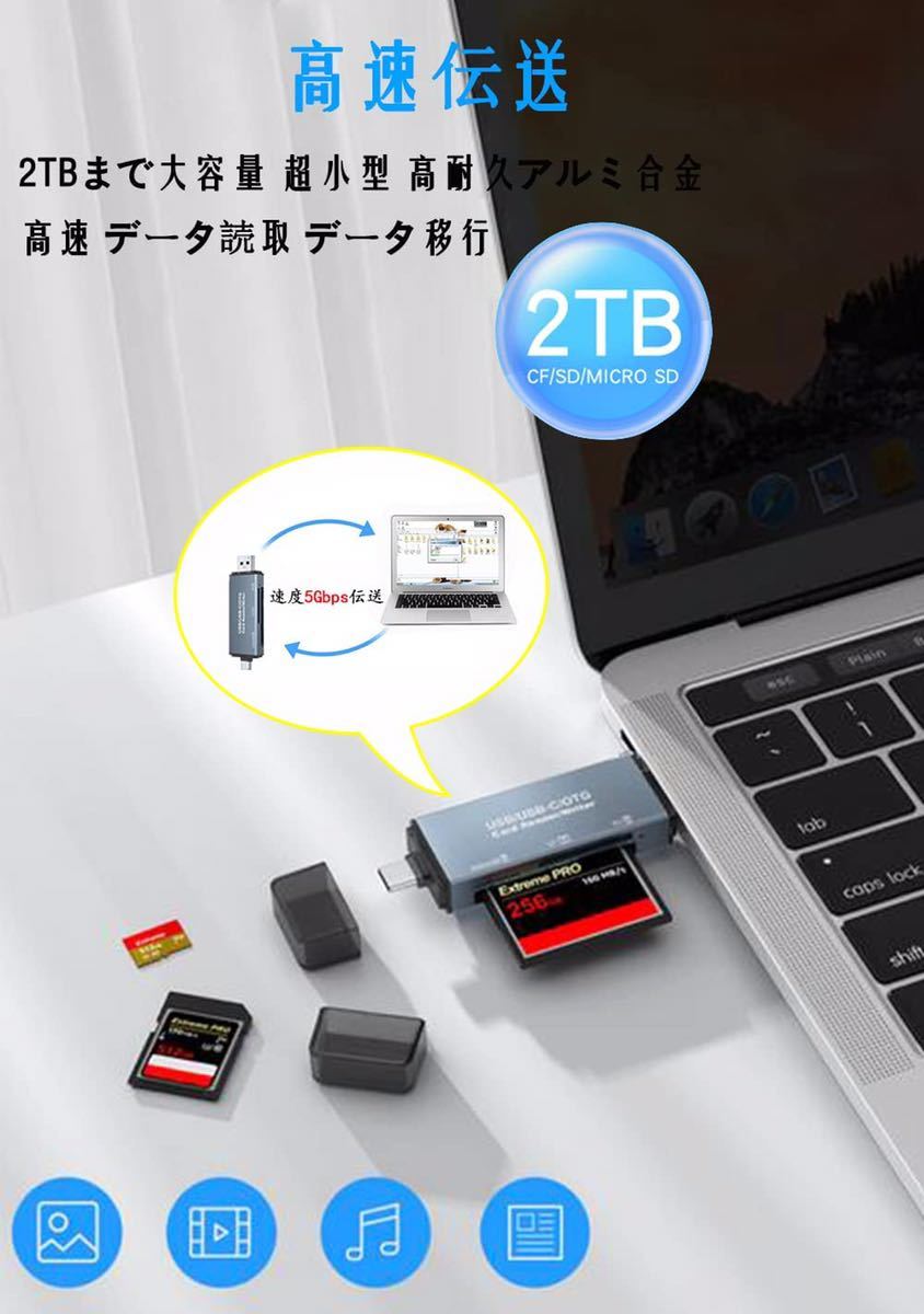 SDカードリーダー USB3.0 Type C SD 3in1_画像3