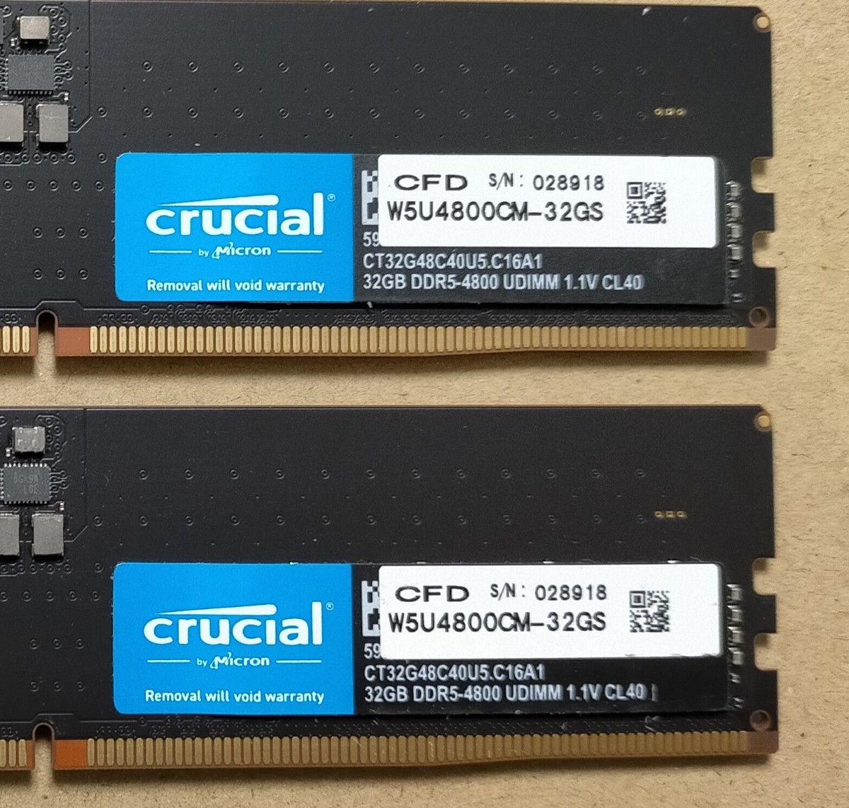 Crucial DDR5 4800MHz メモリー 32GBx2計64GB CT32G48C40U5 W5U4800CM-32GS