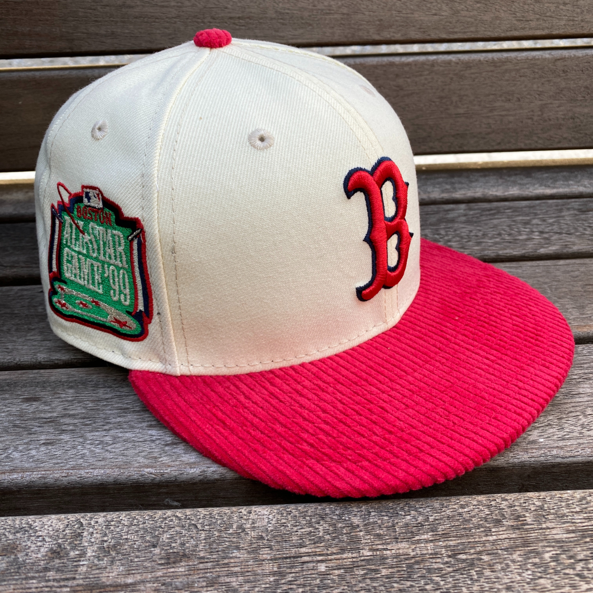 USA正規品 【7】 Newera ニューエラ BOS Redsox ボストン レッドソックス 99オールスターゲーム限定 コーデュロイ 赤 59FIFTY (4-10)_画像1