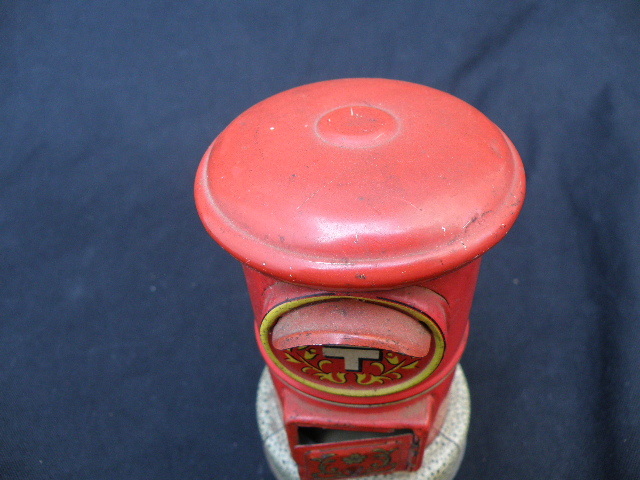 5 ブリキ 郵便ポスト 貯金箱 ジャンク品 / 昭和レトロ 玩具 当時物 古い 昔 _画像7