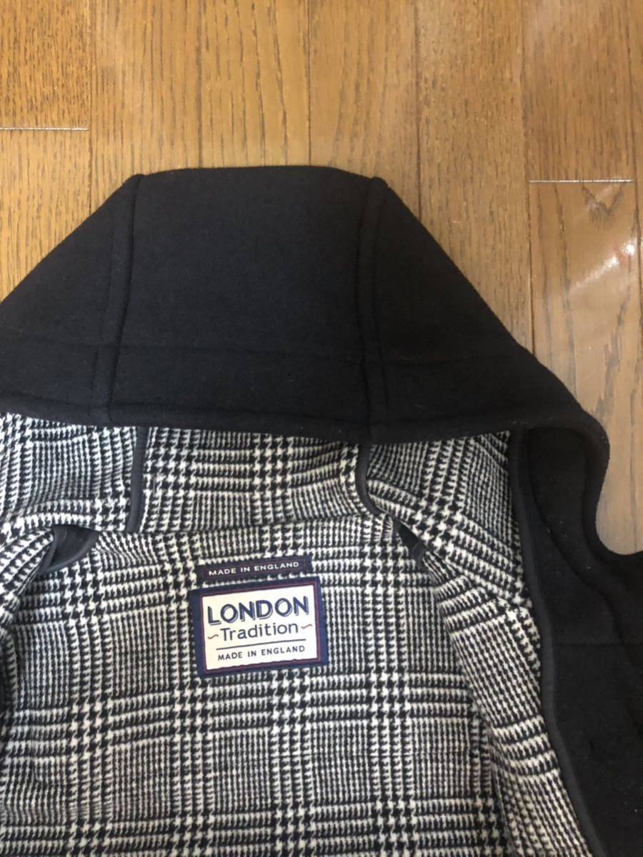 ロンドントラディション London Tradition ダッフルロングコート サイズ34 黒 イングランド製_画像4