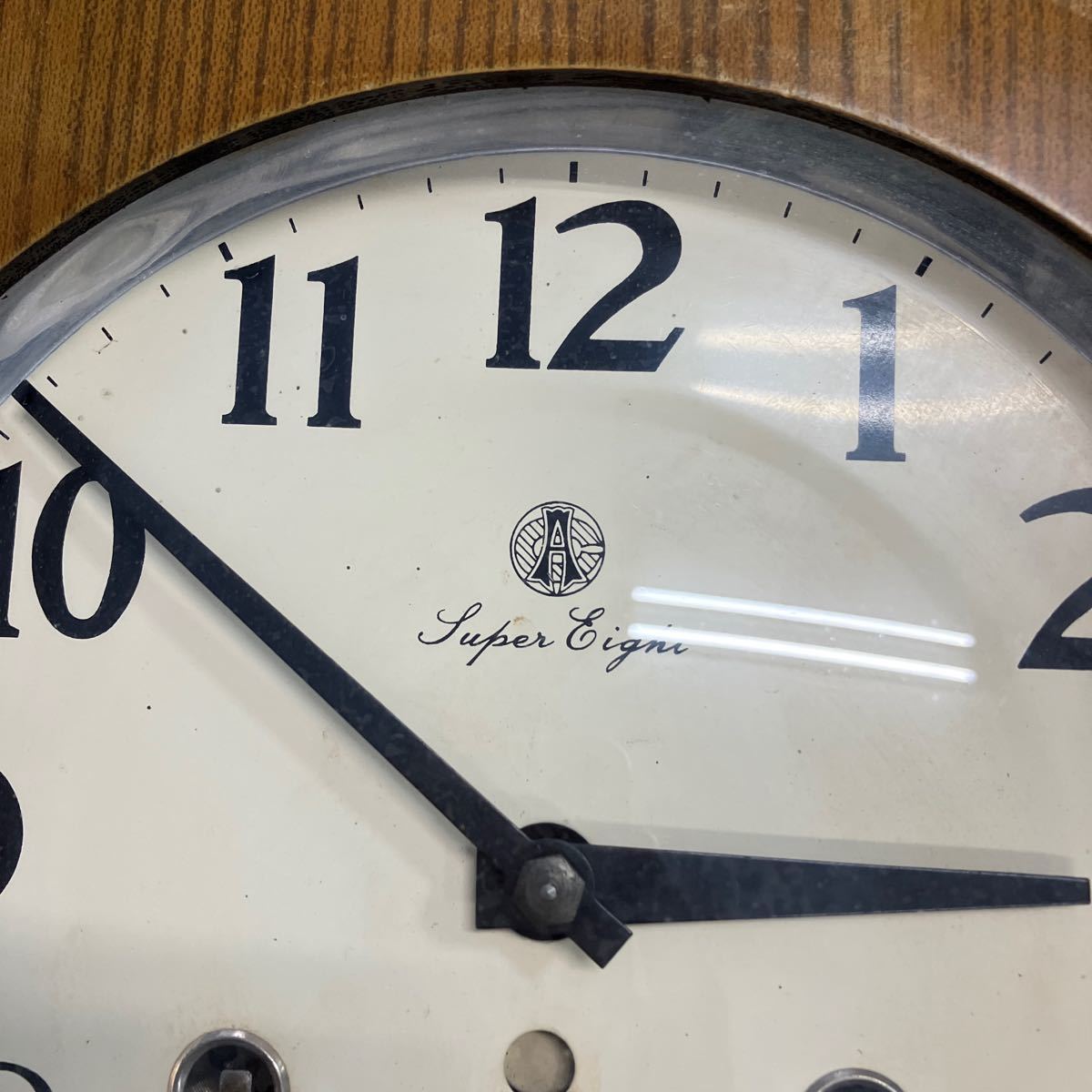 【振り子時計 愛知時計 レトロ】ゼンマイ式 アンティーク 掛時計 ジャンク品【倉庫】1227の画像2