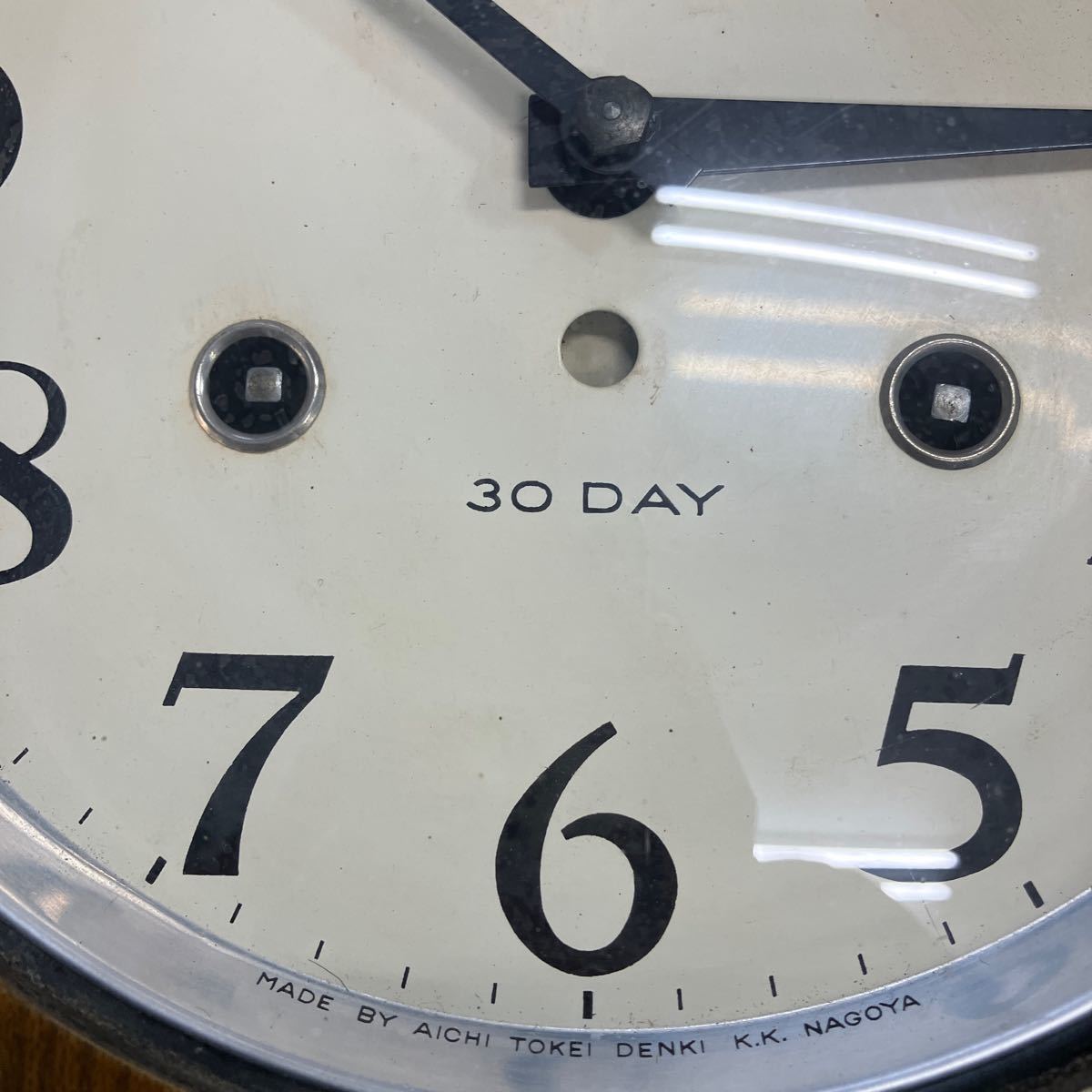【振り子時計 愛知時計 レトロ】ゼンマイ式 アンティーク 掛時計 ジャンク品【倉庫】1227の画像3