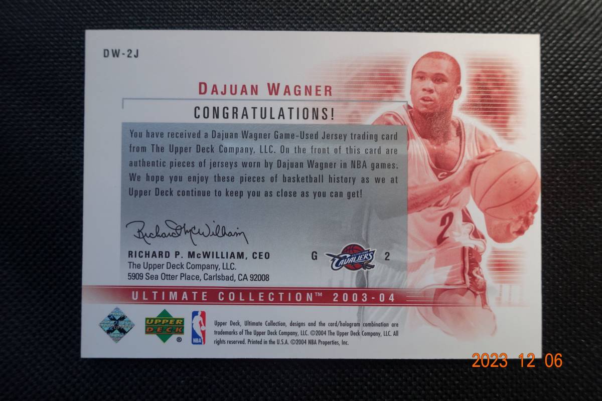 Dajuan Wagner 2003-04Ultimate Collection Jerseys Dual #089/100_画像2