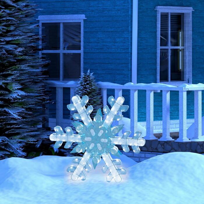 クリスマス イルミネーション LED 236球 ビックサイズ 120cm 雪の結晶/スノーフレーク 点滅ライト47個 コストコ_画像4