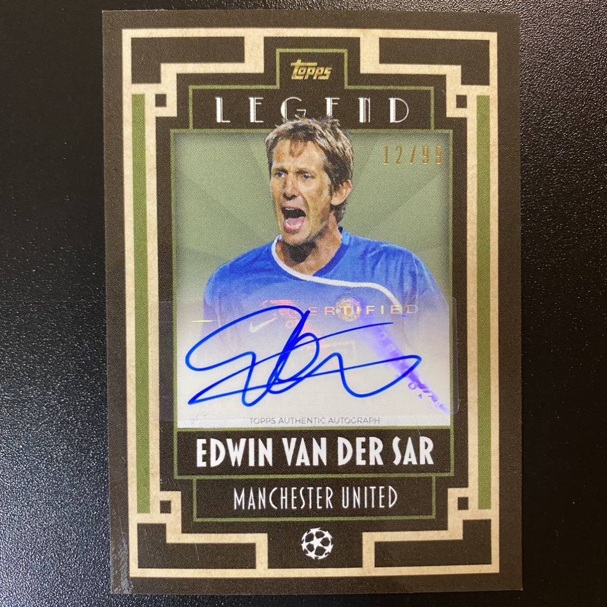 2021-22 Topps Deco UEFA Edwin Van Der Sar Legends Black Auto /99 Manchester United 直筆サインカード ファン・デル・サール_画像1