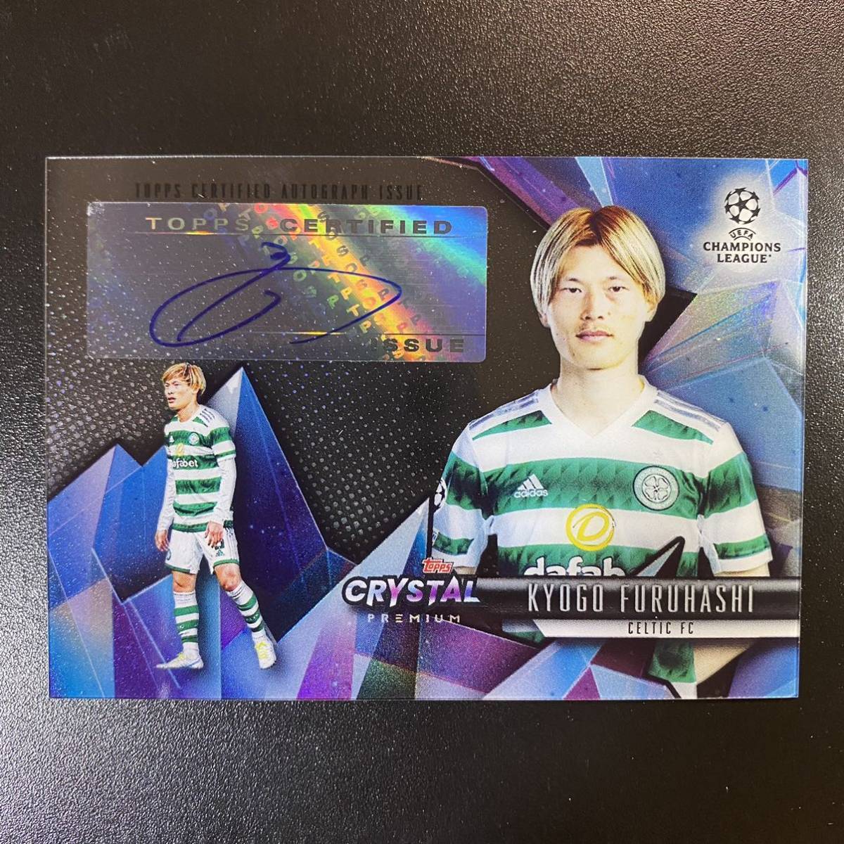 2022-23 Topps Crystal UEFA Champions League Auto Kyogo Furuhashi 直筆サインカード Celtic 古橋亨梧_画像1