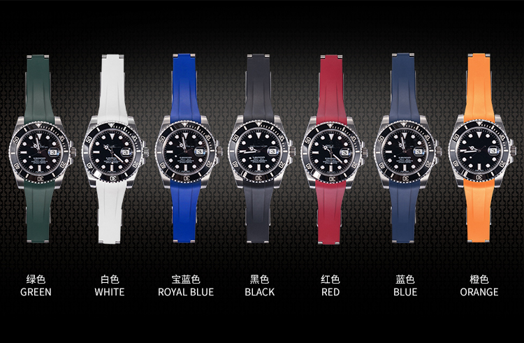 Rolex/ロレックス Submariner/サブマリーナー 116610、116613、114060適用 VAGENARI ラバー ストラップ/ベルト ブラック - ラバーベルト Rolex/ロレックス Submariner/サブマリーナー 116610、116613、114060適用 VAGENARI ラバー ストラップ/ベルト ブラック - ラバーベルト