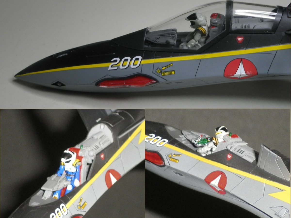 ハセガワ 1/72 VF-19A ライトニングス 200号機 組立済完成品_パイロットは二体付属