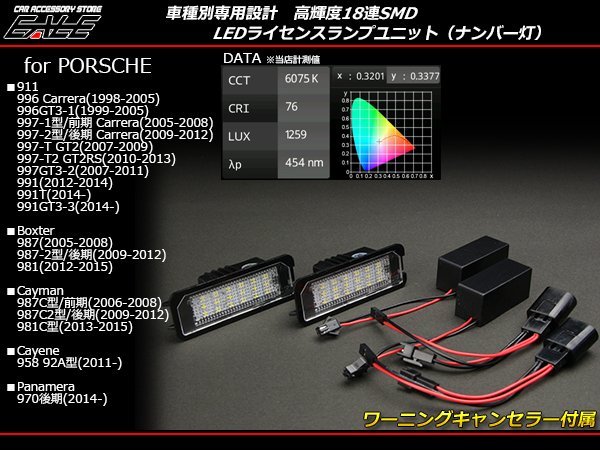 LED ライセンスランプ ナンバー灯 ポルシェ カイエン 958/92A キャンセラー付き R-113_画像1