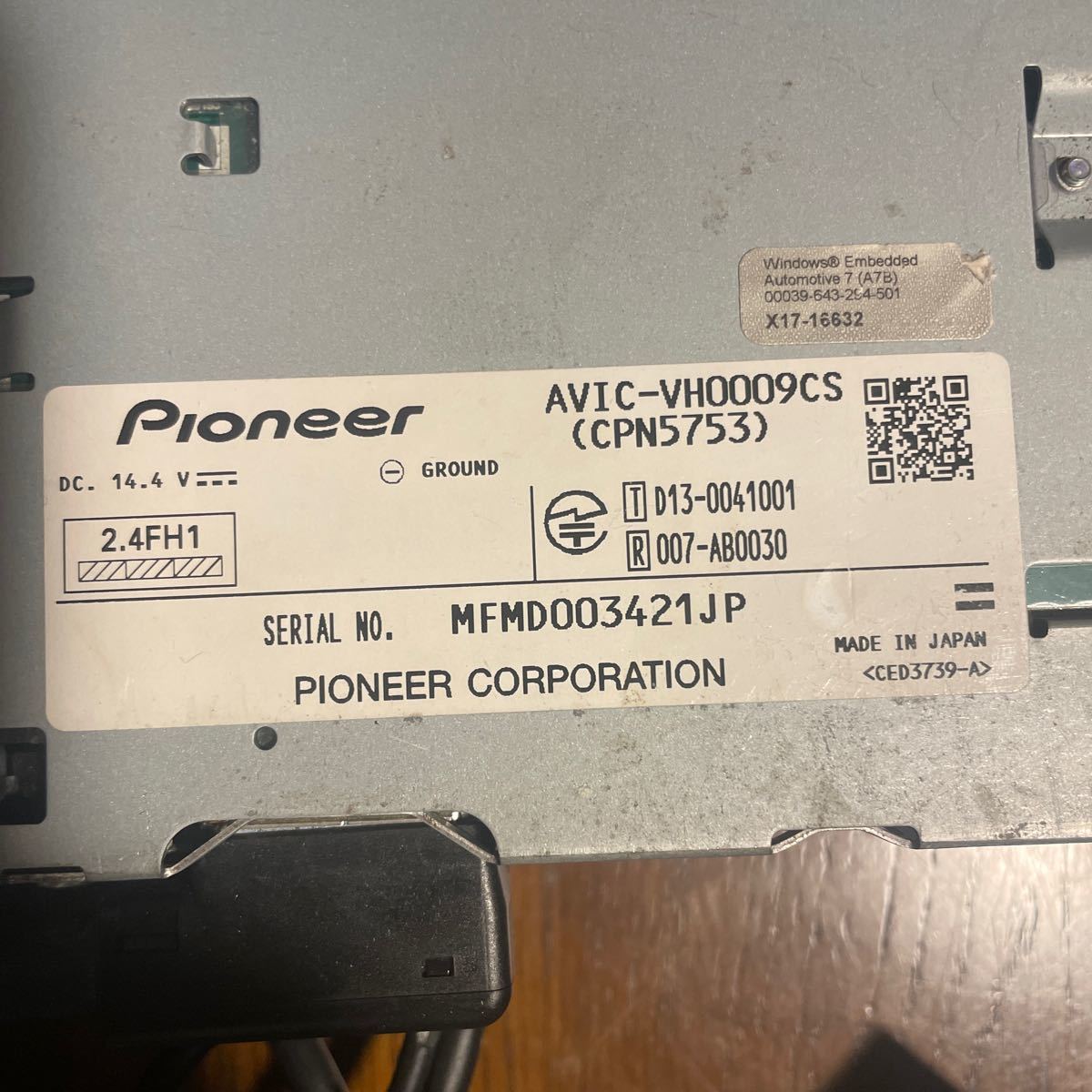 Pioneer カロッツェリア AVIC-VH0009cs ジャンク インダッシュ_画像6