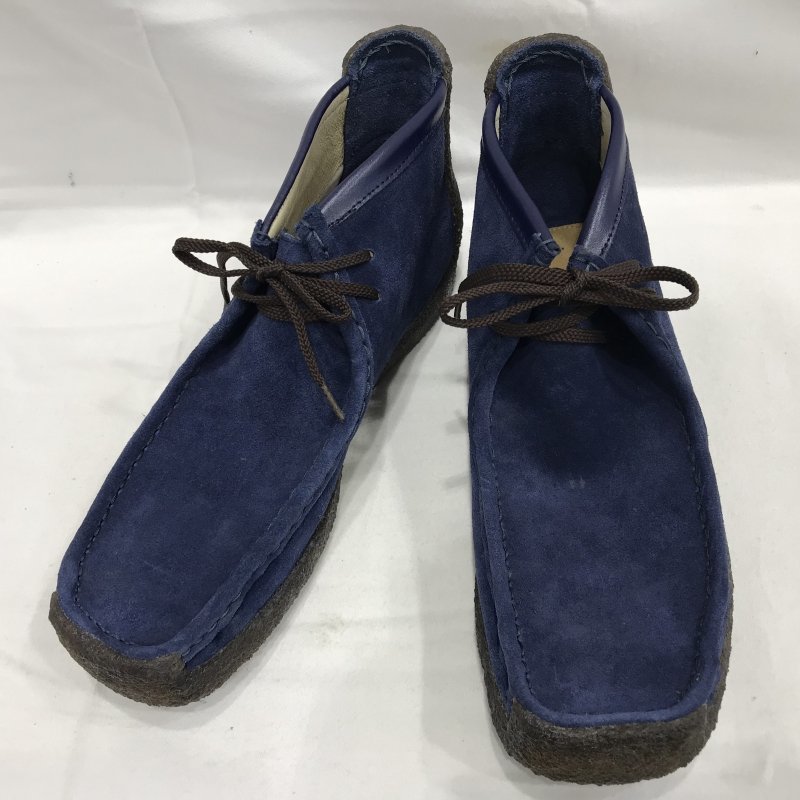 Ｃｌａｒｋｓ クラークス ＮＦＪ６５０ ブルー サイズ８．５ ワラビー デザート ブーツ スエード メンズ 中古 使用感有 靴/248