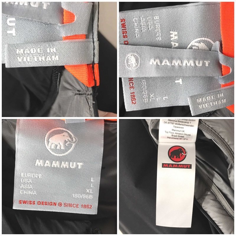 美品 ＭＡＭＭＵＴ マムート リバーシブル ダウンベスト インナー ジップ アウトドア ブラック グレー 黒 ＸＬ 洋品紳士服/266_画像4