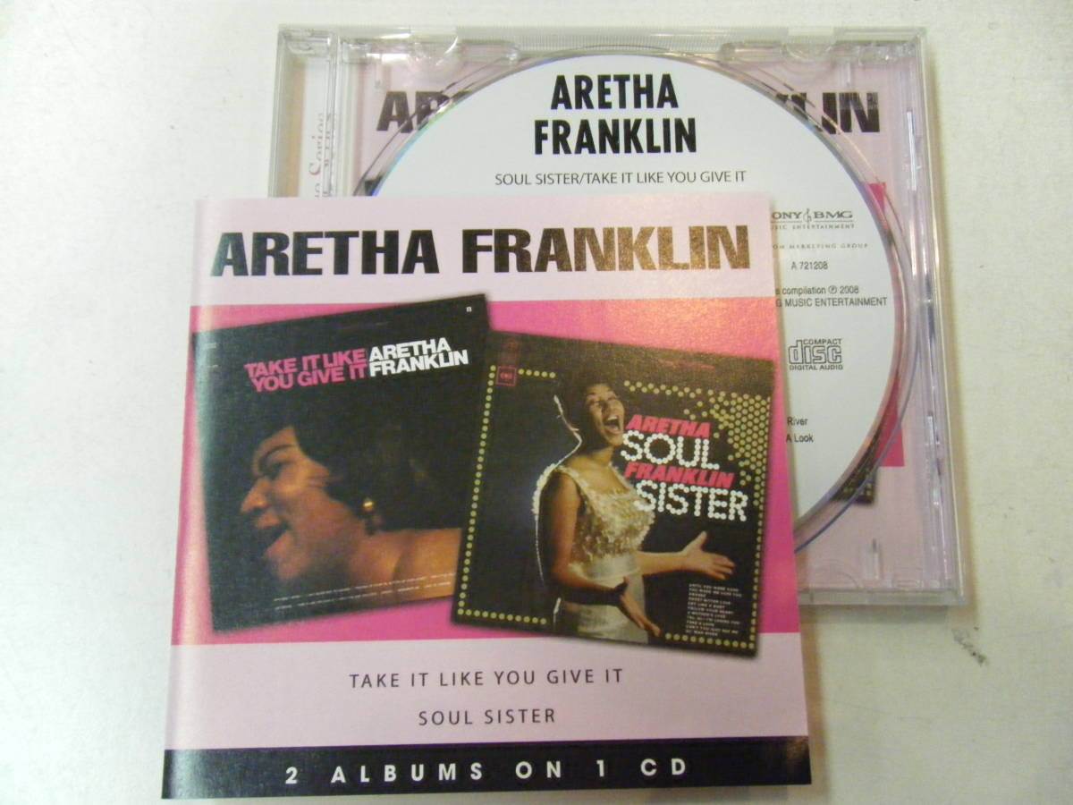 稀少　アレサ・フランクリン　aretha franklin soul sister take it like 輸入盤 ２in１_画像1