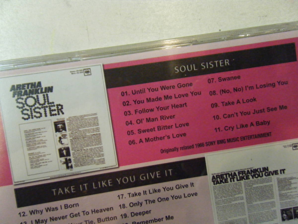 稀少　アレサ・フランクリン　aretha franklin soul sister take it like 輸入盤 ２in１_画像3