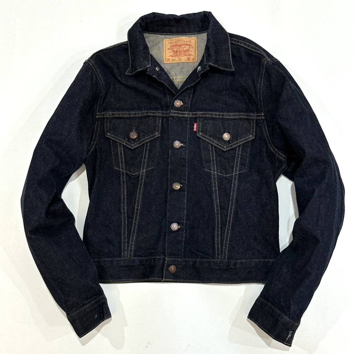 濃紺!!バレンシア USA Levi's 60s復刻 70557 0006 557XX 3rd Gジャン(36) bigE トラッカー ジャケット リーバイス 米国製 ビンテージ_画像9