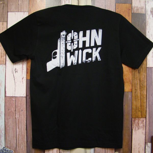 【送料無料】L/黒★新品ジョン・ウィック【John Wick】銃★プリントＴシャツ_画像3