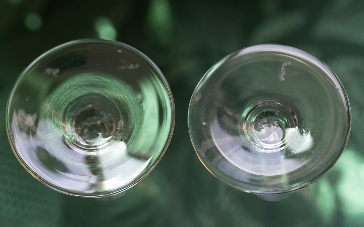 ノリタケ バンブー 竹 エッチング ミニ ゴブレット グラス 4個セット 酒 ショットグラス ビンテージ アメリカ_画像5
