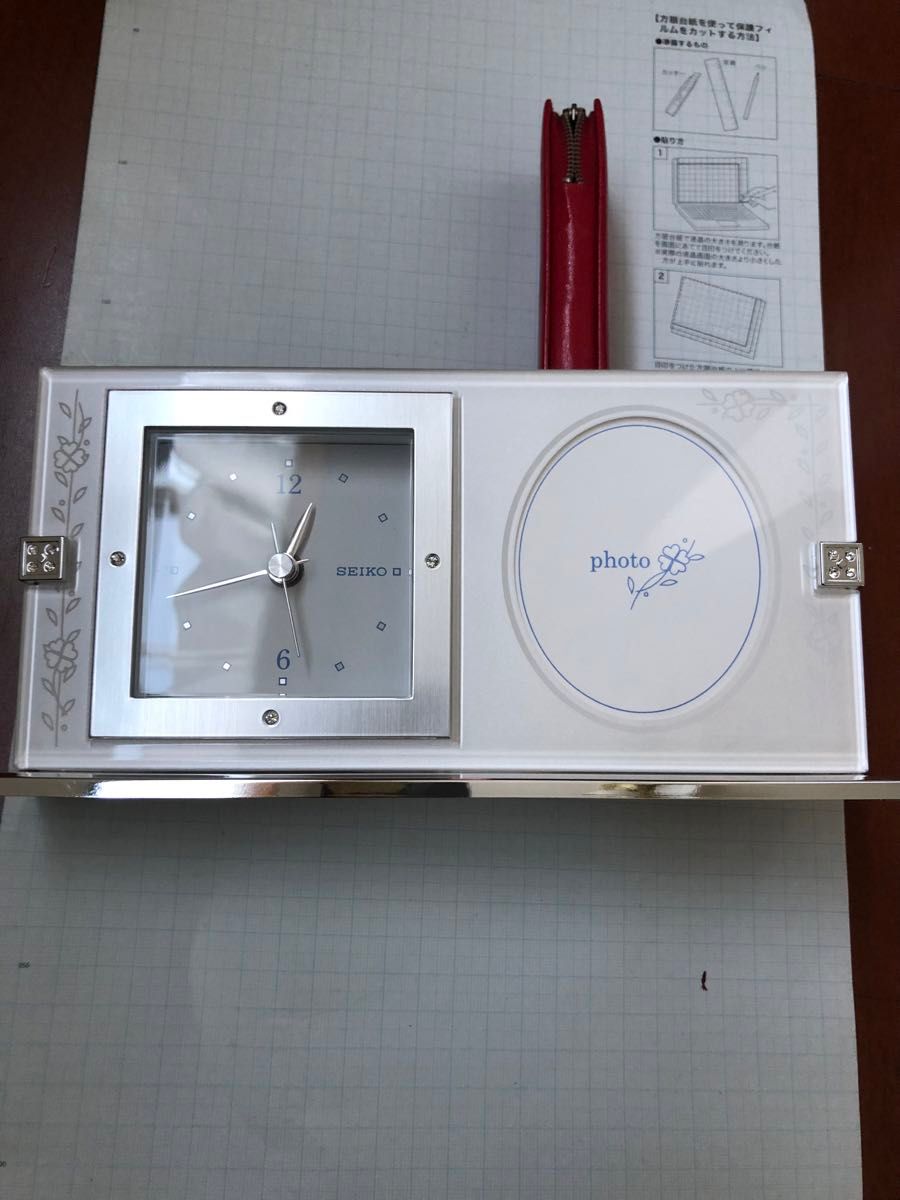セイコー　置き時計　未使用　未開封 時計 SEIKO フォトスタンド　写真立て　