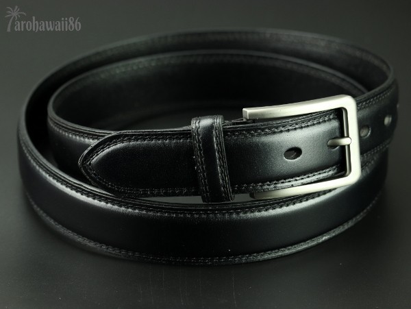 arohawaii86◆HB-611A.本革.ブラック#High Grade leather*レザーベルト 上質Leather 新品☆1スタ☆１円スタート☆_画像4