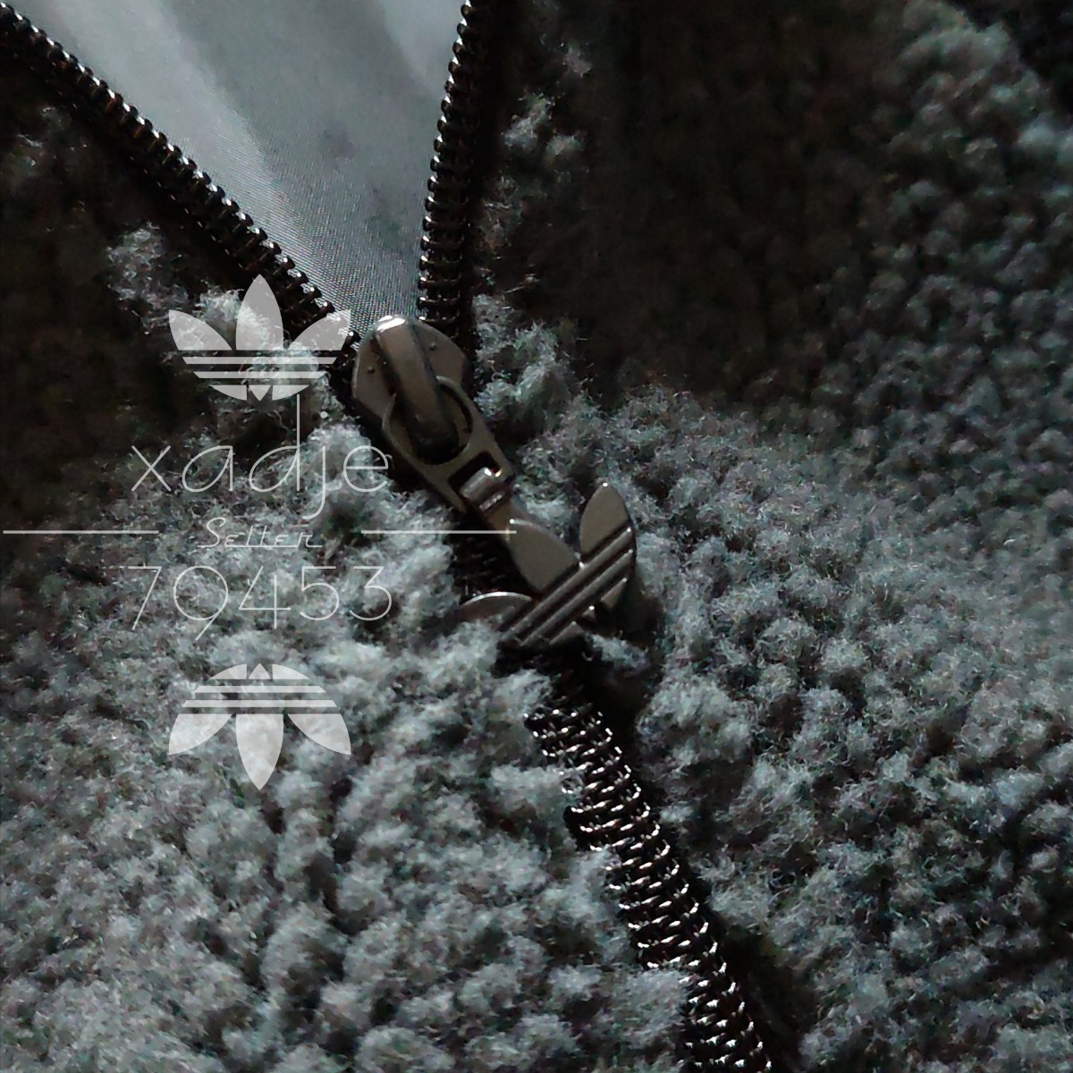 新品 正規品 adidas originals アディダス オリジナルス ビッグトレフォイル ボア ジャケット 黒 ブラック チャコール 厚手 2XO 3XL_画像3
