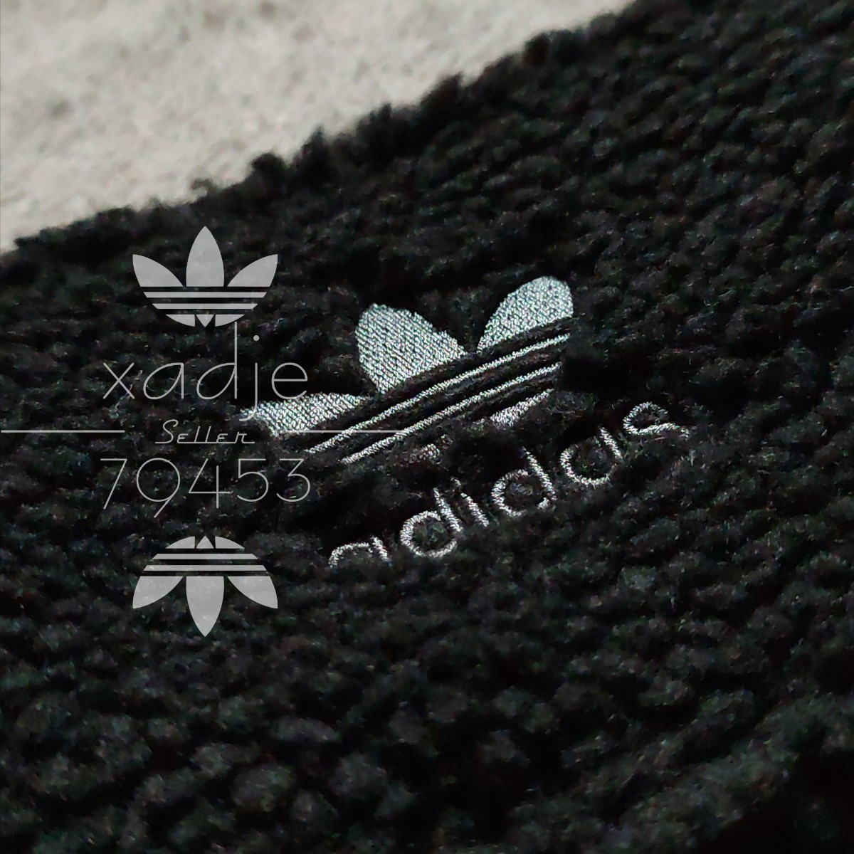 新品 正規品 adidas originals アディダス オリジナルス ビッグトレフォイル ボア ジャケット 黒 ブラック チャコール 厚手 2XO 3XL_画像7