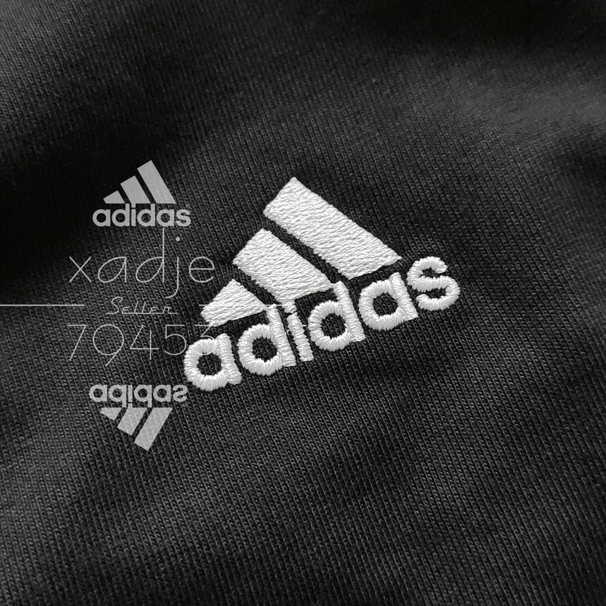 新品 正規品 adidas アディダス 2枚セット 長袖 ロンT プリント THREE STRIPES 黒 ブラック 白 ホワイト 3本ライン ロゴ 刺繍 厚手 XL_画像8